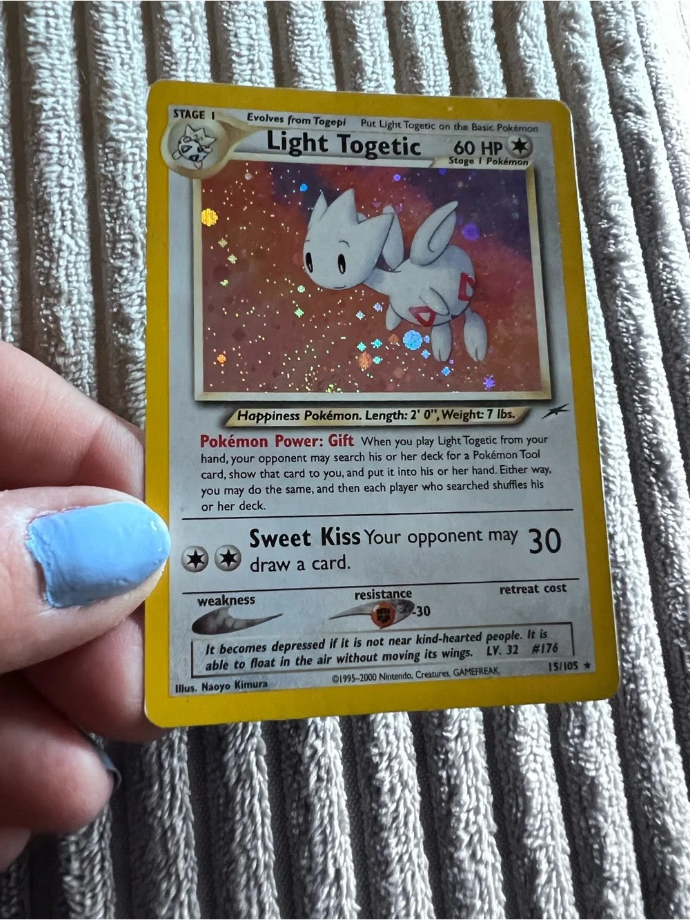 RARE Light  Togetic 15/105 Neo Destiny Holo Pokemon Card